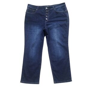 Maurices‎ Everflex Ab Technology High Rise Straight Leg Button Fly Crop Jeans 18